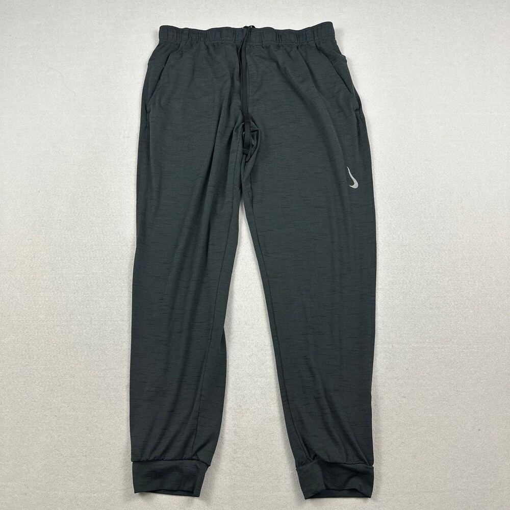 Nike Joggers Men Large Black Heather Yoga Dri-FIT Training Sweatpants L